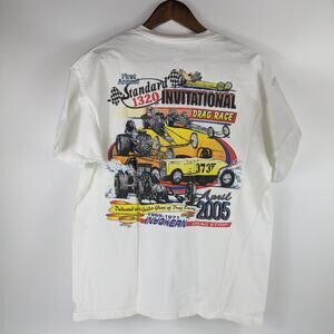 Large Mens T-Shirt April 2005 First Standard 1320 Drag Racing Invitational Vtg